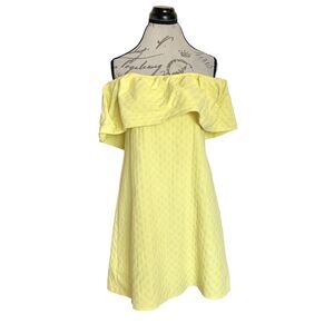 Cupcakes & Cashmere Dress Sz Small Yellow Lulu Off the Shoulder Western Cowgirl